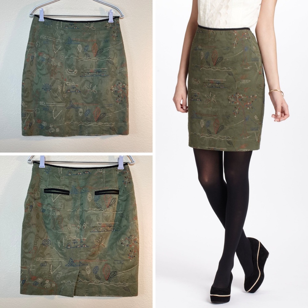 Meadow Rue Quilted Threads Pencil Skirt